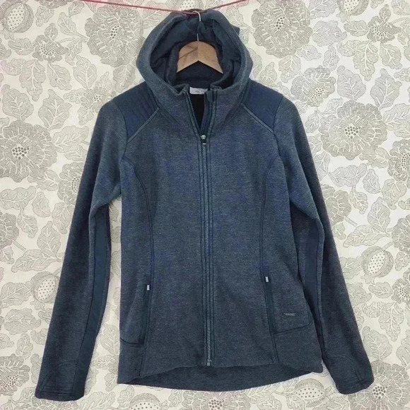 Athleta Full Zip Hooded Athletic Sweatshirt Women's Size S Navy Blue 9464 - Picture 1 of 8